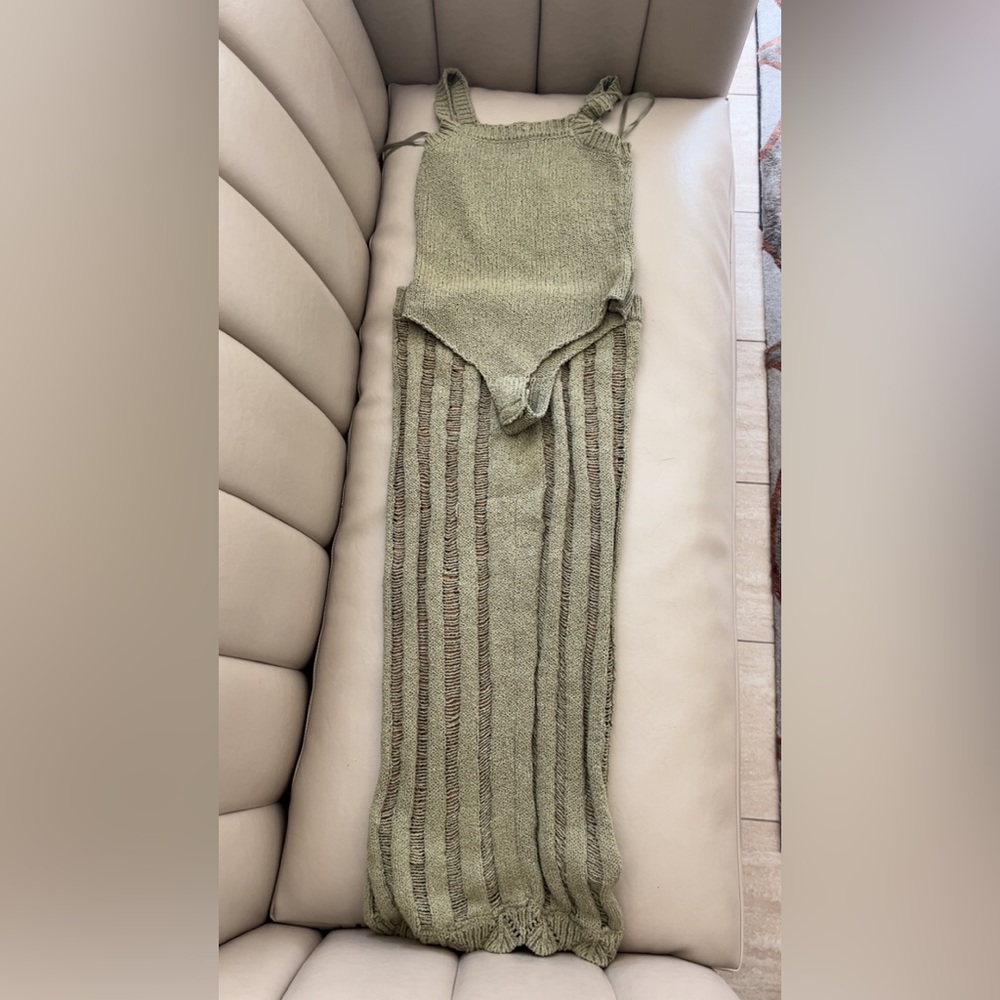 JLUXLABEL Olive Green Knit Maxi Tank Dress
